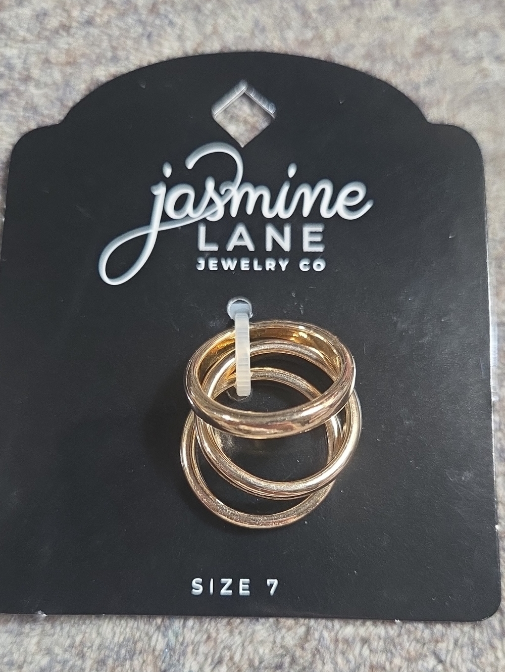 Jasmine Lane Gold Stackable Rings - Size 7